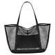thumbnail image 4 of Bolso de playa de malla, bolso de hombro multiusos para playa, bolso de playa para mujer, almacenamiento Negro, 4 of 9