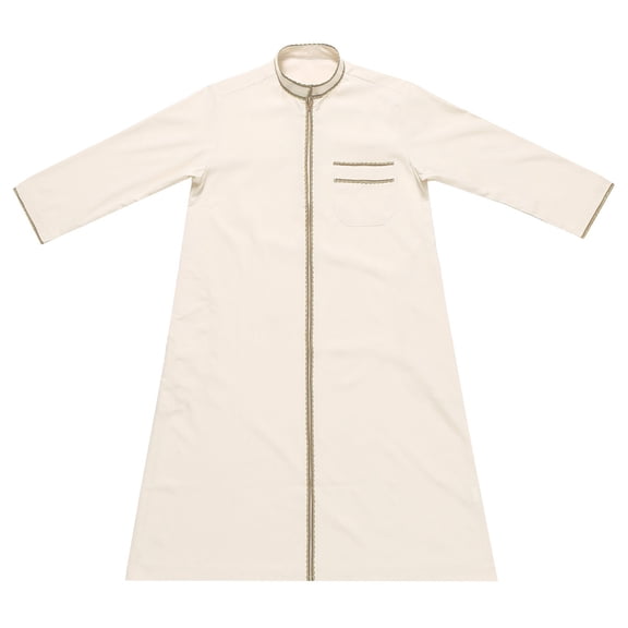 Mercatoo Kids Thobe for 𝐌uslim Boys 𝐈slamic Arabic Long Sleeve Kaftan Robe Zipper Prayer Dress for Boys 𝐌uslim Thobe Eid Outfit