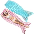 thumbnail image 1 of Mermaid Tail Pool Floats Lounge - 2Pack Inflatable Pool Float Lounger  73” x 36” Large Party Pool Floaties Raft for Adults (Blue & Pink), 1 of 6