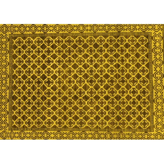 Ahgly Company Indoor Rectangle Southwestern Yellow Country Area Rugs, 2' x 5'