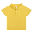 thumbnail image 2 of Cowsor Unisex Kids Solid Color Stretch Cotton Short Sleeve Polo Shirt Casual Summer Top for 2-6 Years Old Daily Play, 2 of 3