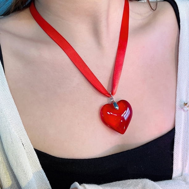 Collar con colgante de cera ajustable con cadena de clavícula y personalidad de chica sexy con sentido del amor simple de alta gama de Europa y Estados Unidos