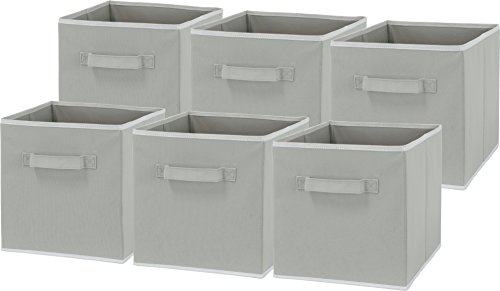 Pink SimpleHouseware Foldable Cloth Storage Cube Basket Bins Organizer 11 H x 10.75 W x 10.75 D 6 Pack