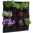 thumbnail image 1 of Bolsas de cultivo de pared, soporte de cultivo interior para plantas al aire libre, macetero vertical con 12 bolsillos para plantas de legumbres JM, 1 of 4