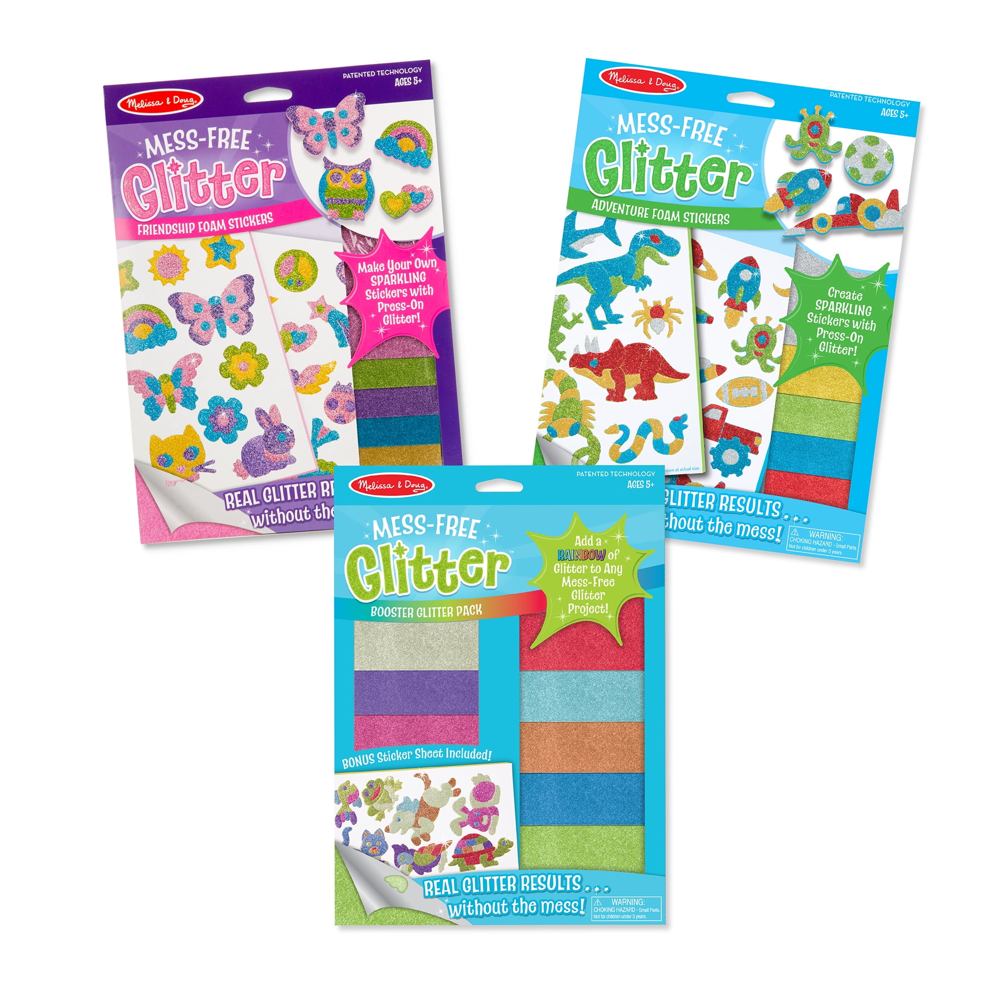 Melissa /& Doug Mess-Free Glitter Adventure Foam Stickers