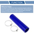 thumbnail image 4 of Unique Bargains 1 Set 40mm 1.57" ID 200mm 7.87" Length 0° Blue Car Silicone Hose with Clamps Universal, 4 of 7