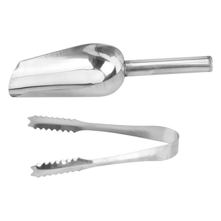 

2 Pcs Stainless Steel Ice Scoop Sweet Candy Buffet Ice Tongs Kitchen Utility Scoops Wedding Bar BBQ Party (6/8 Inch)
