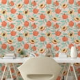 thumbnail image 2 of Ambesonne Peach Peel & Stick Wallpaper for Home, Fruit Branch Seafoam Leaves, 13"x100", Burnt Sienna and Umber, 2 of 5