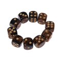 thumbnail image 1 of 10 Pcs 16mm Resin Dice D6 Black Gold Points Round Edges Ktv Bar Nightclub Entert, 1 of 5