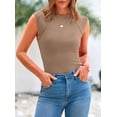 thumbnail image 3 of Musculosa PRETTYGARDEN de Canalé con Mangas Caperuza Khaki M, 3 of 8