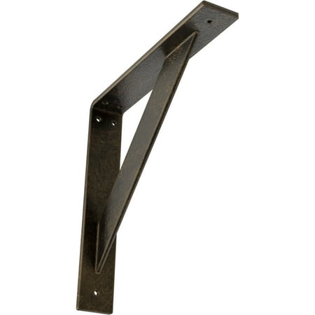 

Ekena Millwork 2 W x 12 D x 12 H Traditional Steel Bracket Antiqued Pale Gold
