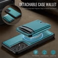 thumbnail image 3 of JEEHOOD Case For Samsung Galaxy A33 5G, RFID Blocking, PU Leather,Compatible With MagSafe Detachable 2 In 1 Wallet With Built-in Push Card Holder,Kickstand Magnetic Protective Cover,Blue, 3 of 7