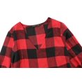 thumbnail image 5 of FANCYINN Womens Long Sleeve Buffalo Plaid Shift Tunic Dress Ruffle Hem Vneck Casual Swing Babydoll Mini Dress with Pockets Red & Black M, 5 of 6