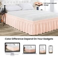 thumbnail image 5 of CCNY 21" Inch Drop Wrap Around Bed Skirt Family King Size 100% Microfiber Made Peach Color, 5 of 6