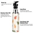 thumbnail image 3 of Yayeee 33oz Insulated Water Bottle Double Wall Stainless Steel with Flip Straw Lid, Green Autumn Leaves, 3 of 7