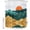 Green, variant on Abstract Landscape Shower Curtain for Bathroom, Mountain Peaks Hills Sun Boho Waterproof Cloth Fabric Bathroom Accessories Set with 9 Rust Proof Plastic Hooks, 36"x72"