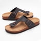 thumbnail image 1 of Chanclas de corcho para mujer, sandalias planas de corcho suave, chanclas de playa de moda de verano, sandalias de tiras cómodas unisex para el hogar, 1 of 5