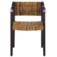 thumbnail image 3 of Safavieh Aksel Arm Modern Rattan and Wood Dining Arm Chairs, Natural / Black, 3 of 8