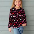 thumbnail image 6 of Spazoro Kids Girls Pullover Shirts Tee, Long Sleeve Spring and Summer Valentine's Day Heart Prints Round Neck Fashion Casual Tops for Child Girls Red Size 4 T, 6 of 8