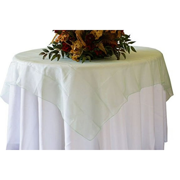 Organza Table Overlay Linen Table Cloth 80" X 80" Square(1 Piece) Sage