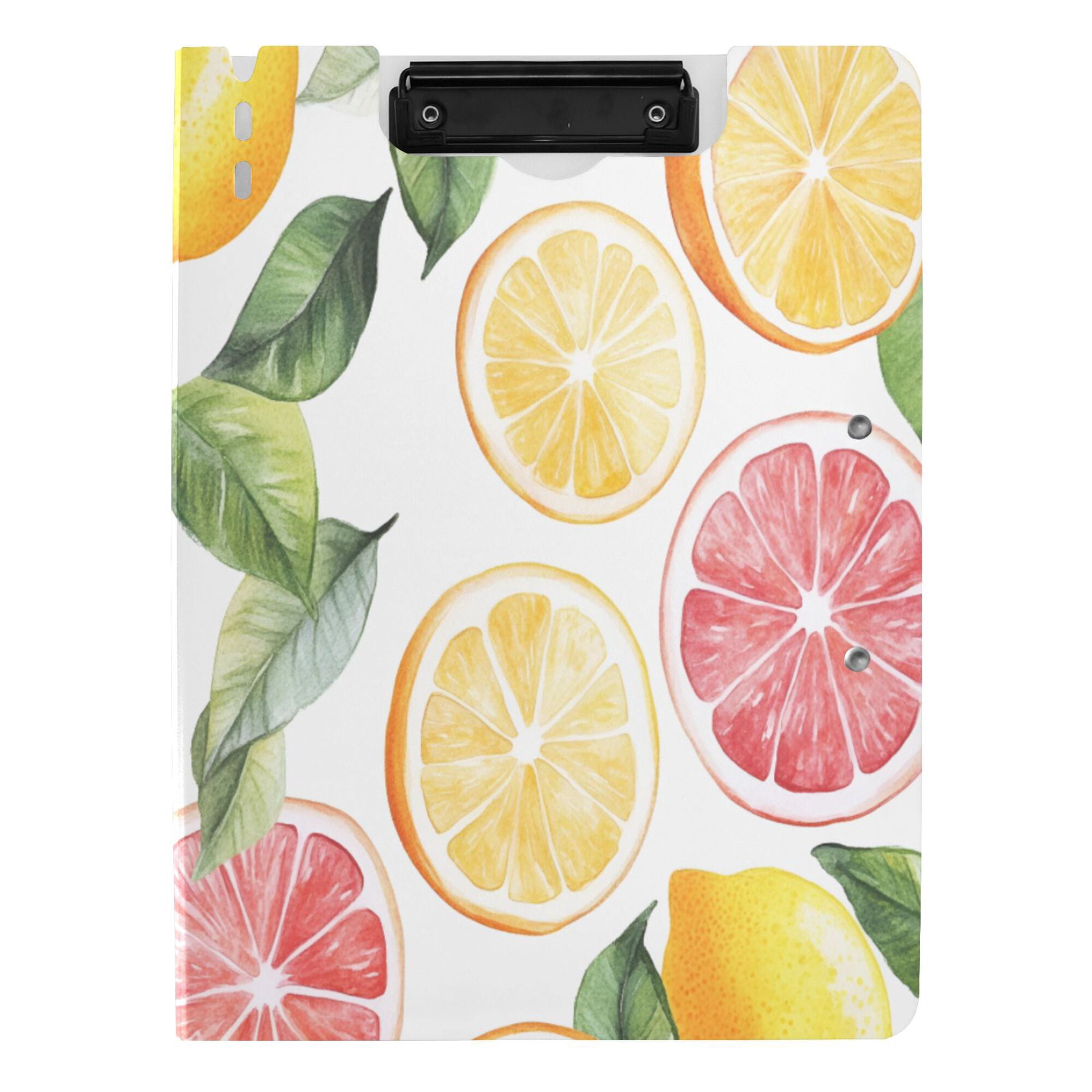 FORMRS A4 Clipboard Folder with Pen Holder Horizontal Foldable School Office Binder, Grapefruit Slices