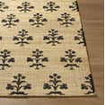 thumbnail image 5 of Hauteloom Albina Boho Hand Woven Wool and Jute Blend Natural Fiber Soft Area Rug - Traditional Floral Carpet for Living Room, Bedroom, Dining Room - Natural, Black, Charcoal, Beige - 2' x 3', 5 of 14