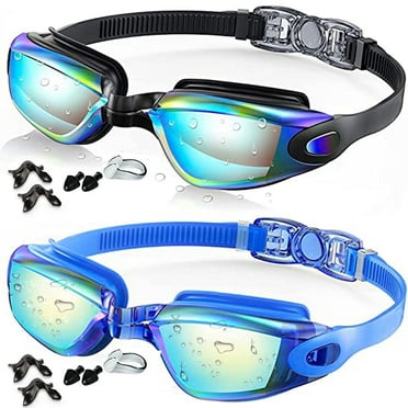 GPED Swim Goggles, Pack of 2 Swimming Goggles, Anti-Fog Anti-UV Youth Swim Glasses Leak Proof for Adult Women Men