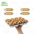 thumbnail image 2 of Aluminum 12 Cup Mini Muffin Pan - Disposable Aluminum Cupcake Pans - Muffin Tin Great for Baking Cupcakes, Mini Muffins - Heavy Duty, Durable Reusable Recyclable - Bake Sale Pans Bulk (4), 2 of 8