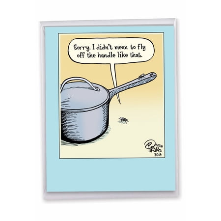 1 Large Funny I'm Sorry Greeting Card (8.5 x 11 Inch) - Fly off The Handle Sorry Card J9772