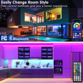 thumbnail image 2 of Led Light For Bedroom 15m (50ft) Music Synchronized Color Changing Strip Light With Remote Control And Application Program To Control Rgb Strip Light, (British Plug), 2 of 4