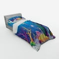 thumbnail image 3 of Ambesonne Colorful Bedding Set 4 Pcs, Cartoon Mermaid Fish, Queen, Multicolor, 3 of 3