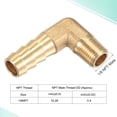 thumbnail image 4 of Uxcell 3/8" x 1/8NPT Male Thread Brass Elbow Hose Barb Fitting + Hose Clamp 1 Set, 4 of 5
