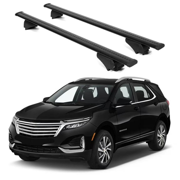 ERKUL Roof Rack Cross Bars for Chevrolet Chevy Equinox 2018-2024 | Aluminum Crossbars with Anti Theft Lock for Rooftop | Compatible with Raised Rails - Black