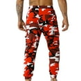 thumbnail image 3 of Camo Pants Men Elastic Waist Drawstring Joggers Lightweight Comfortable Stretch Outdoor Gym Casual Mens Cargo Pants Red L, 3 of 5