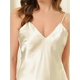 thumbnail image 4 of INSPIRE CHIC Women's Satin Nightgowns Spaghetti Strap Cami Silk Pajamas Sleepshirts M Khaki, 4 of 6