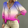 thumbnail image 4 of Women Blouses V Neck T Shirts Women's V-Neck Abstract Geometric Print Beach Vacation Clothes, 4 of 5