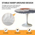 thumbnail image 6 of Abstract Dog Wave Elastic Fitted Round Table Cover Blue Ocean Sun Waterproof Outdoor Tablecloth for Holiday Party, Picnic, Patio & Dining Fits Tables Up to 55"-60", 6 of 8