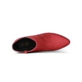 thumbnail image 4 of BLISSFUL STEP Women's Pointed Toe Zip Stiletto Ankle Boots Reds 5.5, 4 of 8