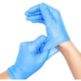 thumbnail image 1 of 100 Disposable Powder Free Blue Nitrile Gloves - Size L, 1 of 5