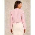 thumbnail image 3 of DARING DIVA Women's Plaid Tweed Cropped Button Up Elegant Work Jackets S Pink, 3 of 6