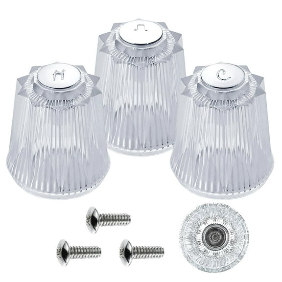 MODANU 3Pcs Shower Faucet Handle Replacement, Compatible with Price Pfister Contessa and Windsor Tub and Shower Faucets, 1 Hot and 1 Cold Shower Knob Replacement