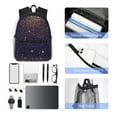 thumbnail image 6 of Hirioo Gold Black Glitter for Casual Backpack College Backpack Laptop Backpack for Women and Men College Workplace Travel, 6 of 8
