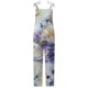thumbnail image 1 of Gibobby Pantalones cortos Mono informal con estampado floral y tirantes ajustables para mujer(Azul， XXXL), 1 of 4