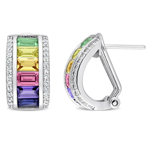 Everly Women's Created Sapphire Sterling Silver Earrings