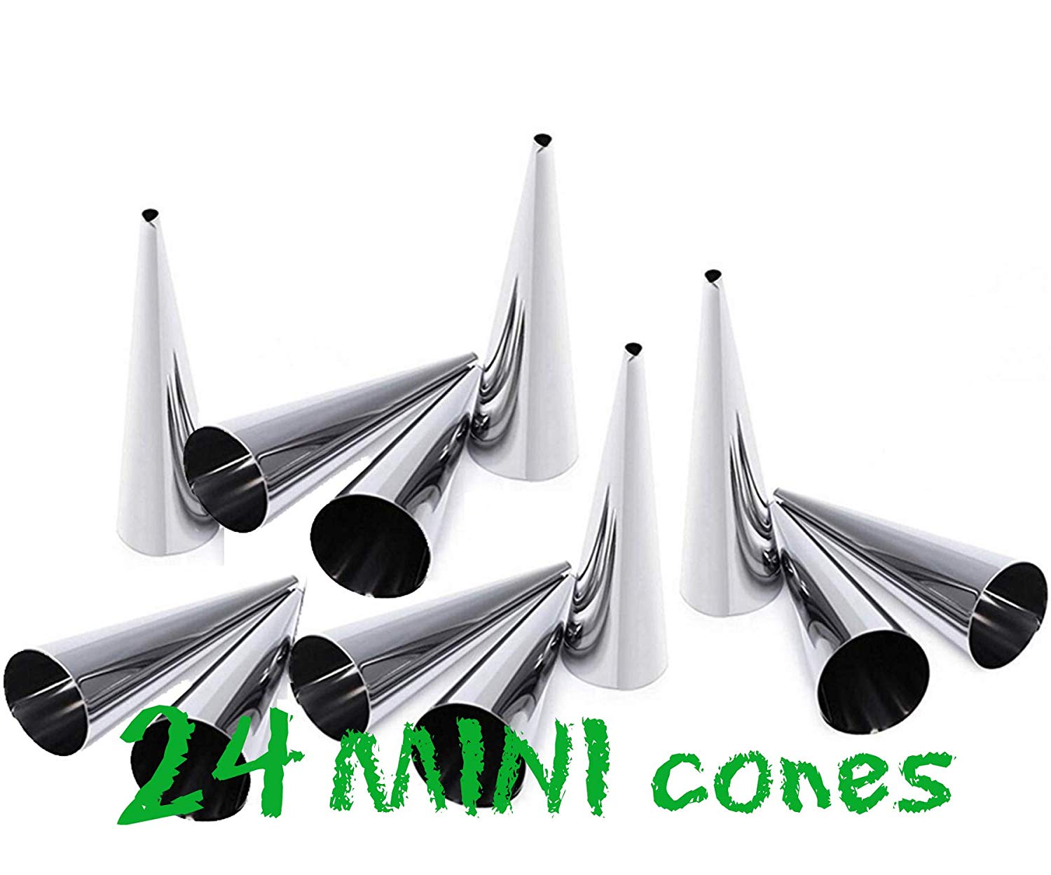 Mini Cone Molds Lady Lock Form Set of 24 Pastry Forms, Cream Horn