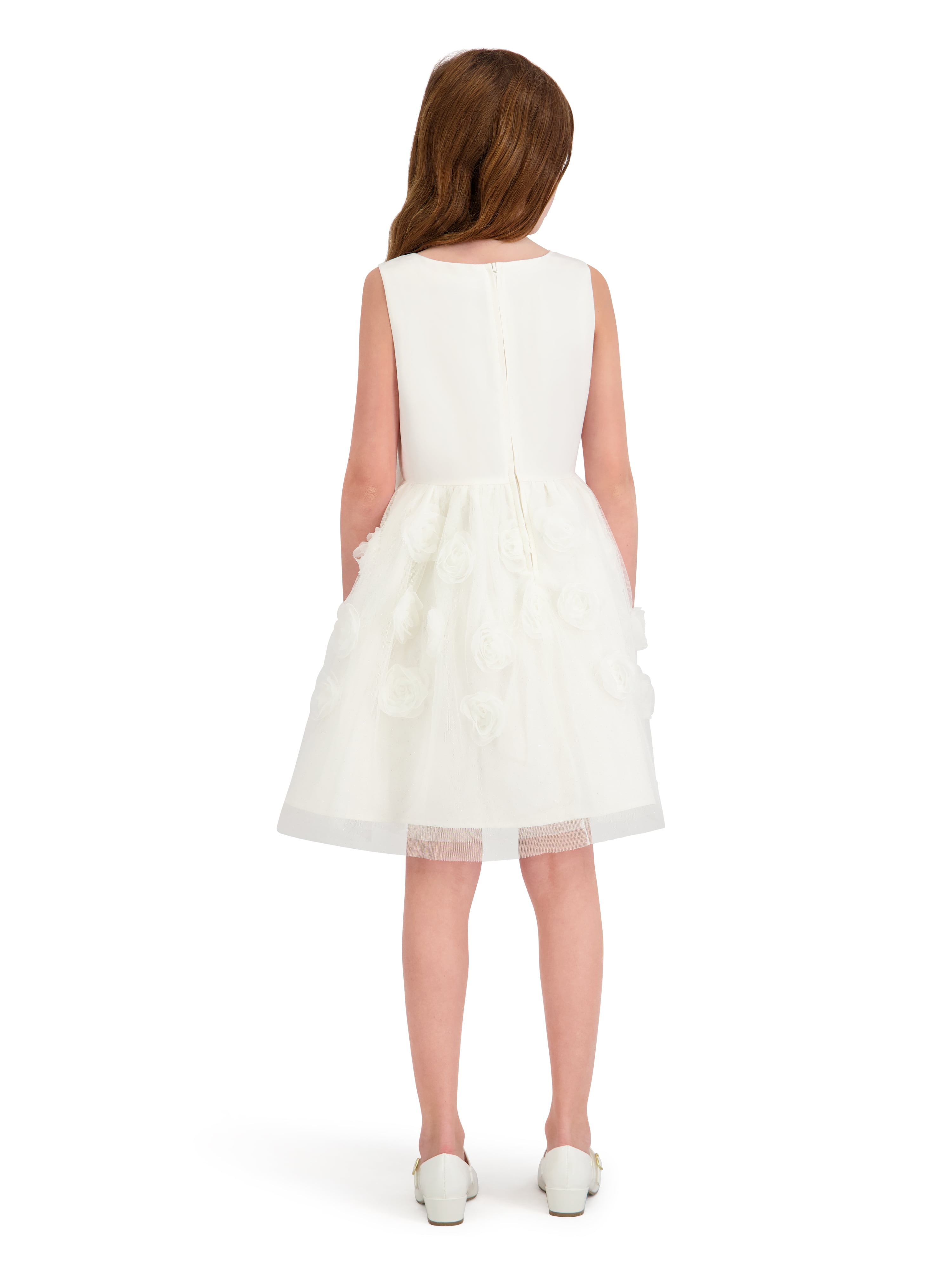 Kensie Girl Sleeveless Party Dress with Rosettes and Pearls, Sizes 4-16