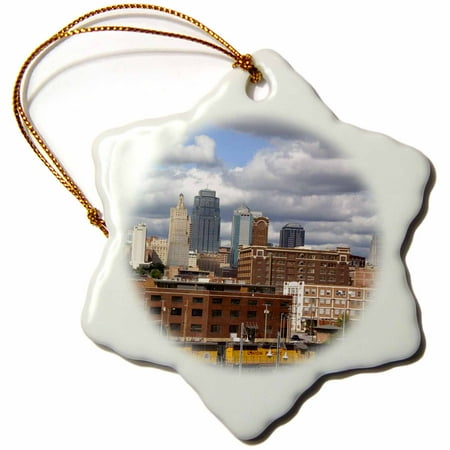 3dRose Union Station at Kansas City, Missouri - US26 DFR0134 - David R. Frazier, Snowflake Ornament, Porcelain, 3-inch