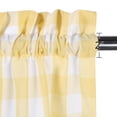 thumbnail image 2 of Rod Pocket Plaid Light Filtering Valance, Farmhouse Checkered Valance with Mini Ball Tassel, 2 of 9