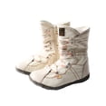 thumbnail image 3 of TMA EYES Snake-Embossed Leather and PU Upper Faux Fur Lining Short Flat Boot for Women, 3 of 6