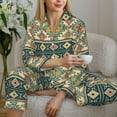 thumbnail image 6 of Fotbe Traditional Tribal Aztec1 Pattern Long Sleeve Pajama Set for Women,Sleepwear Set,2-piece Loungewear Set,Soft PJs Comfy Nightwear with Pockets -Large, 6 of 7